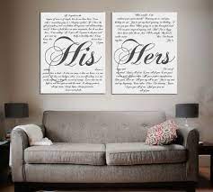 His And Her Vows On Canvas Personalized Wall Art Wedding Canvas Personalized Wall Art Wall Decor Bedroom