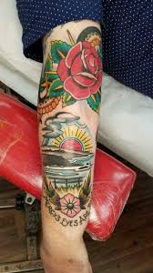 Traditional Elbow Rose With Snake That Wraps Around To The Inner Arm Tattoo Tattoodesign Tr Elbow Tattoos Traditional Rose Tattoos Traditional Snake Tattoo