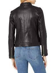 Cole Haan Women S Racer Jacket With Quilted Panels Leather Jackets Women Faux Leather Jacket Women Racer Jacket