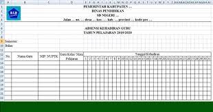 Contoh absensi daftar hadir siswa format excel (xls) terbaru. Contoh Absensi Kehadiran Guru Format Excel Dokumen Sekolah Dasar