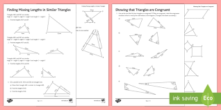 Mark the angles and sides that indicate that triangles are congruent: Congruent Triangles Worksheets For Grade 7 Teacher Made