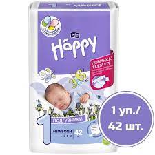 Подгузники детские bella baby Happy Newborn для новорожденных, размер 1  (2-5 кг), 42 шт. - купить с доставкой по выгодным ценам в интернет-магазине  OZON (312880696)