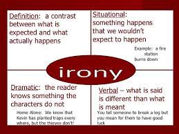 Irony Activity Situational Irony Examples Of Dramatic Irony Irony Examples