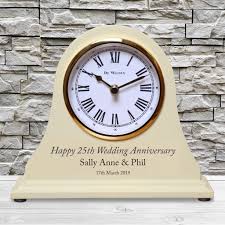 According to tradition, paper products are the most appropriate first anniversary gifts for those just starting out. Uhren Teile Zubehor 25th Wedding Anniversary Gift Personalised Engraved Grey Mantel Clock 25 Years Uhren Schmuck Integem Com