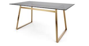 Haku Rectangular Dining Table Brass And Smoked Glass Made Com Brass Dining Table Dining Table Glass Dining Table