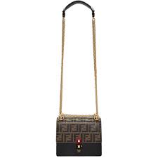 Fendi kan i bags is the most iconic and recognizable handbag in italian luxury fashion brands. Fendi Leather Brown And Black Small Forever Kan I Bag Lyst