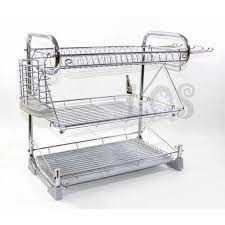 Harga rak serbaguna tempat penyimpanan panci pantree stainless steel 5 susun. Rak Piring Stainless Steel Susun 3 Modern By Shenar Shopee Indonesia