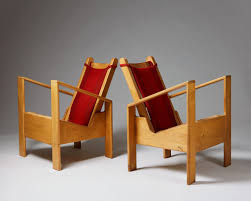 In The Manner Of Jean Royere French 1940 Oak And Bast Loose Back Cushion Upholstered In Red Wool Deco Chairs Fine Furnishings Art Deco Furniture