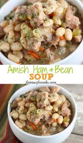 This Amish Bean Soup Is An Old Fashioned Soup Recipe That Is Budget Friendly And Great To Make With Leftover Ham Sou Bean Soup Soup Recipes Bean Soup Recipes