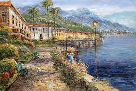 Skillshare offers thousands of online. Lake Como Original Painting Art Collectibles Painting Vadel Com