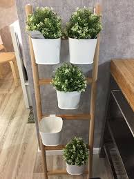 Satsumas Plant Stand With 5 Plant Pots Bamboo White Ikea Diyplantstand Ikea Ladder Satsumas And Herb Pot House Plants Decor Bamboo In Pots Plant Stand