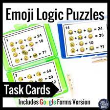 Use these fun maths emoji puzzles (with answers) with your year 6 class for a fun and. Emoji Logic Puzzles For Back To School Or Sub Plans By Mrs E Teaches Math