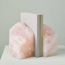 The rose quartz beads are available in 8mm or 10mm diameter options. Natural Rose Quartz Bookends Set Of 2