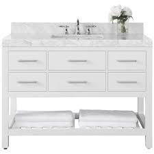 Enjoy free shipping on most stuff, even up top, its marble countertop comes in a crisp white coloring and includes an integrated sink with topped with lustrous imported marble. Elizabeth 48 Wide Nickel White Marble Single Sink Vanity 1m898 Lamps Plus