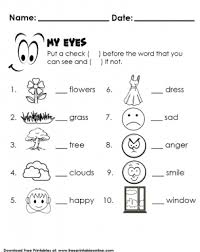 Pin By Free Printable On Lessons For Kids Worksheets For Kids Sense Of Sight Worksheets