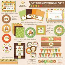 Camping Birthday Party Party By The Campfire Diy Printable Party Pack Instant Download Pdf Camping Birthday Party Campfire Birthday Party Camping Birthday