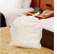 Plastic Hotel Laundry Bag with Drawstring, White – 100/pack