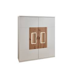 Klebefolie holz optik eiche 8€/m² selbstklebende möbel tür küchen folie tapete. Ideal Mobel Modernes Highboard In Weiss Artisan Eiche Mit Beleuchtung