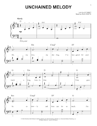 Unchained melody for voice, piano or guitar, intermediate sheet music. Unchained Melody Easy Piano Print Sheet Music Now