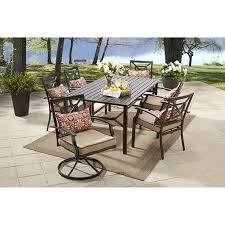 This better homes and gardens victoria wicker 5 piece outdoor dining patio set comes with. Better Homes And Gardens Carter Hills 7 Piece Dining Set Tan On Walmart Accuweather Shop