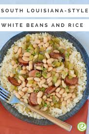 South Louisiana Style White Beans And Rice Recipe White Bean Recipes White Beans Southern Cooking