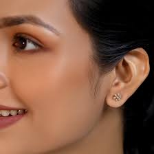 Elegant Menith Flora Diamond Stud Earrings for her, priced under 30K