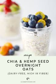 Want more healthy meal prep ideas? Chia Hemp Seed Overnight Oats Recipe Elizabeth Rider
