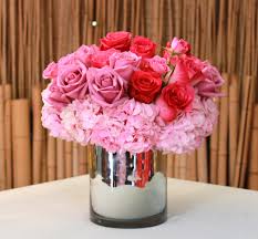 Cute pink ikebana flower vases gold mirrored vase and pink and. Pink Red Roses And Hydrangea 109 In Beverly Hills Ca Muguet Florist