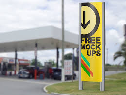 Curved Two Sided Convex Sign Mockups Sign Mockup Signage Design Retail Signs