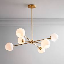 Staggered Glass 6 Light Chandelier Milk Chandelier Lighting Contemporary Chandelier Modern Chandelier