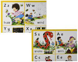 The jolly phonics letter sound wall charts in print letters is a pack of two colourful single posters which display all of the 42 letter sounds. Jolly Phonics Letter Sound Wall Charts 9781844145201 Amazon Com Books