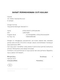 Secara resmi pihak tertentu, ✅ anda membutuhkan ? Contoh Surat Cuti Kuliah In English