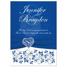 Find a bouquet to match your cool wedding palette. Love Heart Wedding Invite Royal Blue White Floral Printed Ribbon