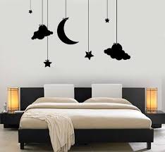 Wall Vinyl Decal Romantic Bedroom Moon Stars Cloud Night Kids Etsy Wall Murals Bedroom Bedroom Wall Paint Wall Stickers Bedroom
