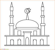 Clip art black white siluet vektor anak kecil kartun. Lukisan Masjid Kartun Cikimm Com