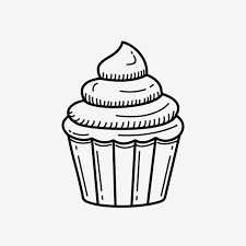 Cupcake Vector Illustration With Hand Drawn Style Black Line Cupcake Vector Illustration Cupcake Hand Drawn Vector Png And Vector With Transparent Background In 2020 Cupcake Vector How To Draw Hands Black