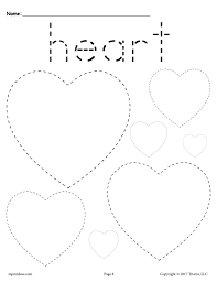 This free printable feature number tracing worksheets in vertical orientation. Hearts Tracing Worksheet Tracing Shapes Worksheets Supplyme