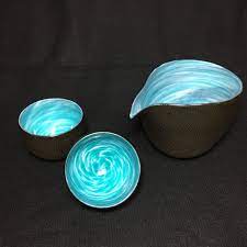 隕硝 酒器セット ぐい吞み２点 片口１点 吹きガラス 片口 吹きガラス グラス