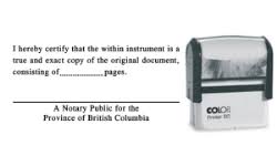 14mm x 38mm | brand: Certified True Copy Stamps