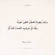 شعر لبيد بن ربيعة تحجل الطيور حوله شعر لبيد بن ربيعة عالم الأدب arabic quotes arabic poetry arabic calligraphy calligraphy