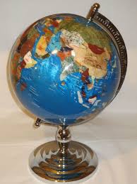 Large Multi Gemstone Executive Desktop World Globe 13 Inch 330mm Turquoise World Globes Globe Gemstones