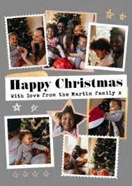Fast service and good quality cards. Modern Photo Upload Collage From The Family Christmas Card Moonpig