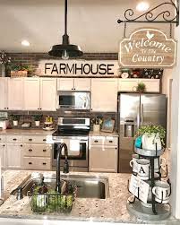 Farmhouse Above Kitchen Cabinets Farmhouse Kitchen Decor Kitchen Cabinets Decor