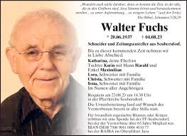 Traueranzeigen von Walter Fuchs