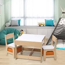 Stackable chairs offer excellent flexibility and easy storage. Child Seat Group With 2 High Chairs And Storage Space Top Selection For Your Kids Room Woltu Eu