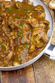 Skillet Pork Chops In Onion Mushroom Gravy The Midnight Baker Pork Chop Recipes Baked Skillet Pork Chops Baked Pork Chops