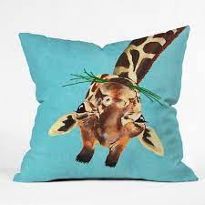 Coco De Paris Giraffe Upside Down Throw Pillow Throw Pillows Outdoor Throw Pillows Deny Designs