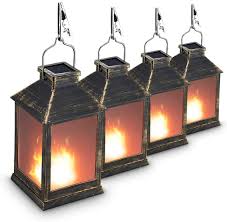 Don't be fooled, see our reviews and favorites. Amazon Com 10 Vintage Style Solar Powered Lantern Fame Effect Metallic Coating Black Plastic Solar Garden Light With Vivid Fire Effect Outdoor Solar Hanging Lantern Decorative Lanterns Zkee Set Of 4 Home Improvement