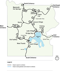 Map Of Sample Day Hikes In Yellowstone Yellowstone Trip Yellowstone Map Yellowstone Vacation