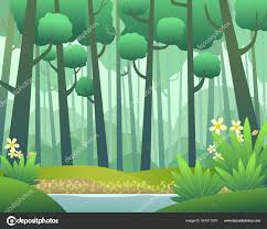 Paisaje Vectorial Con Bosque Pinos Primavera Fondo Estilo Dibujos Animados  Vector de stock 551911570 de ©thx4stock@hotmail.com
